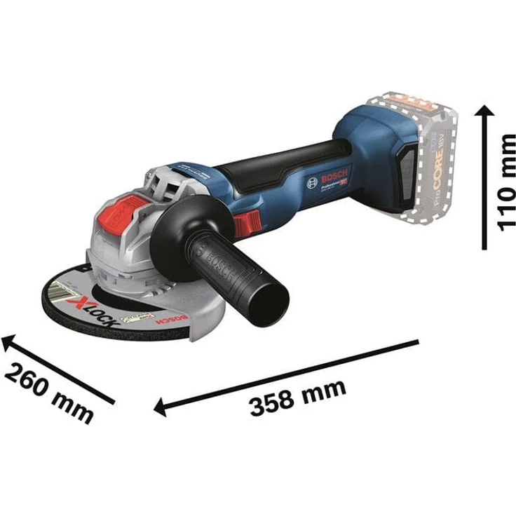 Bosch Professional 125mm X-LOCK Akku-Winkelschleifer GWX 18V-10, ohne Akku ohne Ladegerät in L-Boxx 125 mm Akku – Bild 3