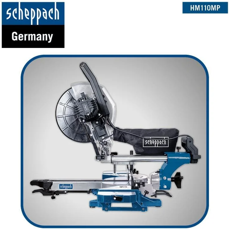 Scheppach Kappzugsäge HM110MP | für Holz, Alu, Stahl, Kunststoff, Kupfer | Schnitthöhe: 90mm / Länge 340mm | 2000W mit 2 Geschwindigkeiten | Multifunktionssäge Ø254mm Sägeblatt | Kappsäge Gehrungssäge – Bild 4