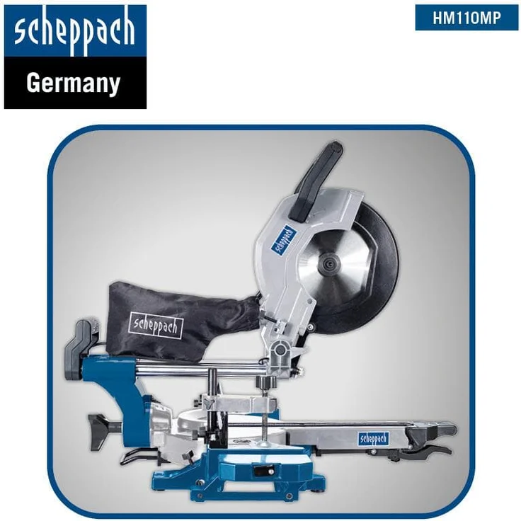 Scheppach Kappzugsäge HM110MP | für Holz, Alu, Stahl, Kunststoff, Kupfer | Schnitthöhe: 90mm / Länge 340mm | 2000W mit 2 Geschwindigkeiten | Multifunktionssäge Ø254mm Sägeblatt | Kappsäge Gehrungssäge – Bild 3