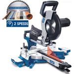 Scheppach Kappzugsäge HM110MP | für Holz, Alu, Stahl, Kunststoff, Kupfer | Schnitthöhe: 90mm / Länge 340mm | 2000W mit 2 Geschwindigkeiten | Multifunktionssäge Ø254mm Sägeblatt | Kappsäge Gehrungssäge