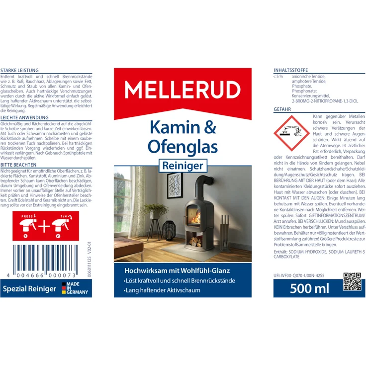 Mellerud Kamin & Ofenglas Reiniger 0,5 l - für Kaminöfen – Bild 6