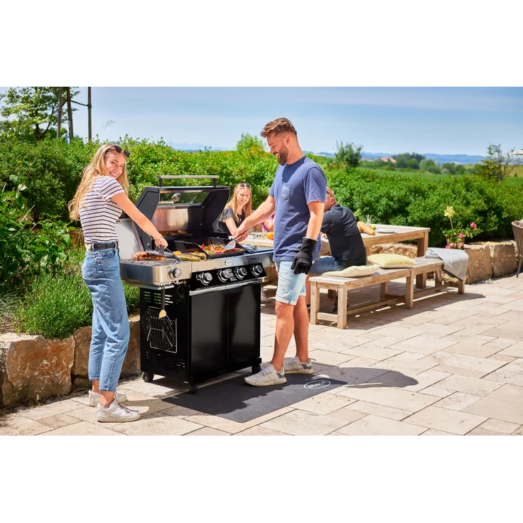 RÖSLE Gasgrill BBQ-Station VIDERO G4-S Vario+ Nero Schwarz, Grill mit 4 Edelstahlbrennern, extra Primezone und Seitenbrenner, klappbare Seitentische, VARIO+, pulverbeschichteter Stahl, Version 2021 – Bild 9