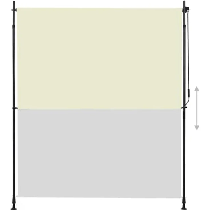vidaXL Außenrollo 200 x 270 cm Creme, Senkrechtmarkise mit Handkurbel-Längenverstellung und UV-Schutz – Bild 5