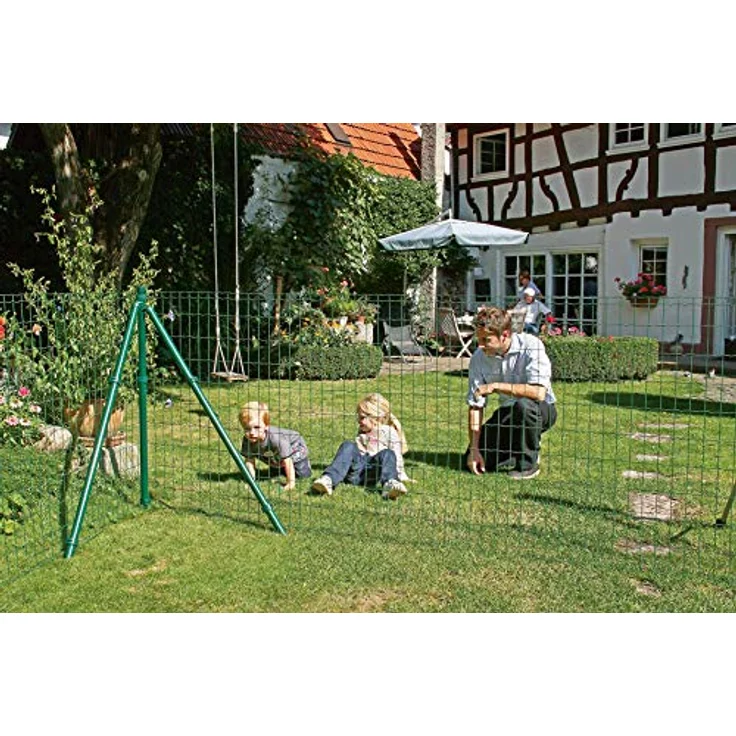 Alberts 693497 Fix-Clip Pro Zaun-Komplettset, einbetonierbar, grün, Höhe 102 cm, Länge 10 m, inkl. Kniekissen und Zubehör – Bild 5