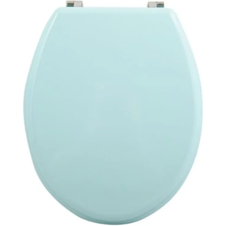 MSV WC-Sitz Cleo, MDF mit feuchtigkeitsresistenter Beschichtung, 45 cm x 37 cm x 5,6 cm, aquablau – Bild 1