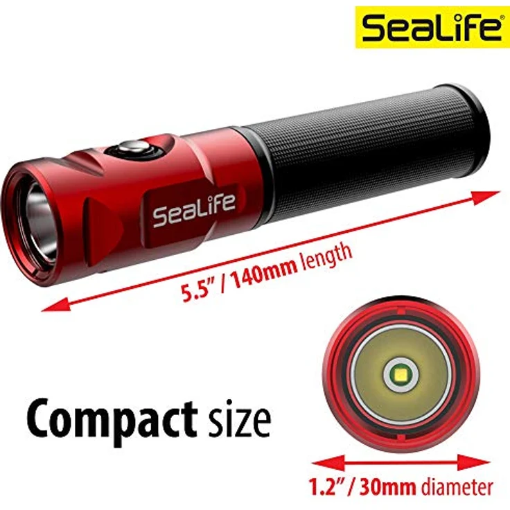 Sealife Sea Dragon Mini 900S, Tauchlampe mit 900 Lumen, 5 Lichtmodi, bis 100m tauchbar, 14 cm, wiederaufladbar – Bild 3