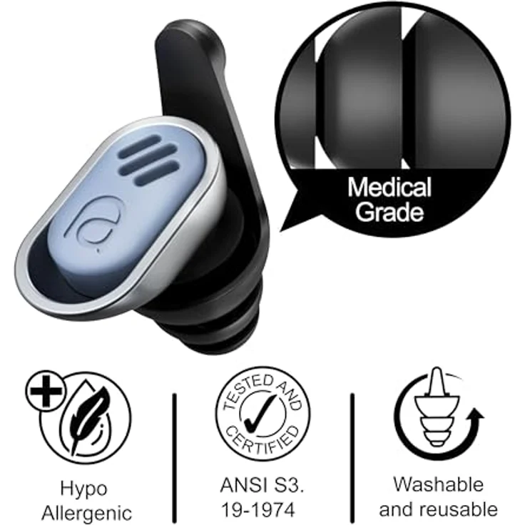 Mixx Assistive Audio Music Gehörschutz-Earplugs, 3 Größen, medizinisches Silikon, waschbar und wiederverwendbar, mit Reiseetui – Bild 4