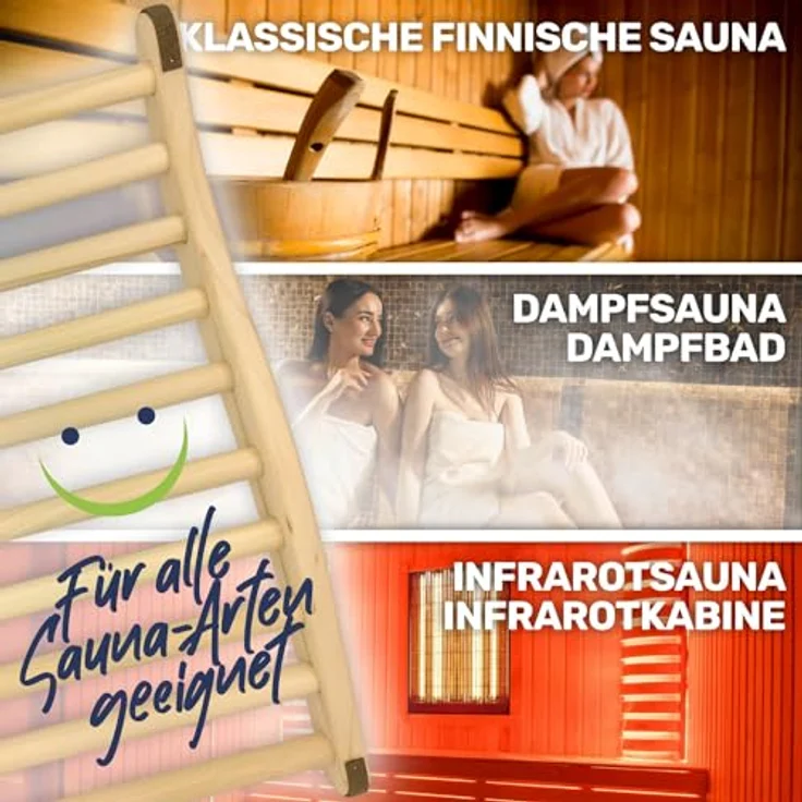 Rückenlehne ergonomische S-Form Sauna & Infrarotkabine Saunazubehör Holz – Bild 4