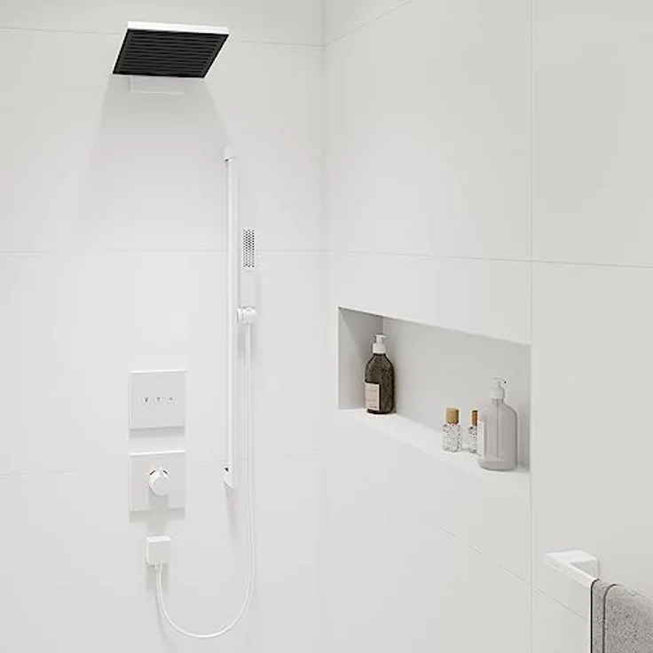 Hansgrohe Pulsify E Duschkopf 260, 2 Strahlarten, PowderRain und Intense PowderRain, 10.8 l/min Durchflussrate, Wandanschluss inklusive – Bild 2