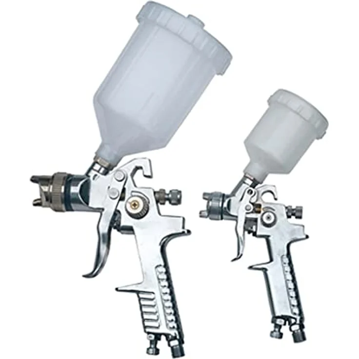 vidaXL 2x Lackierpistole mit Koffer HVLP Druckluft Spritzpistole – Bild 3