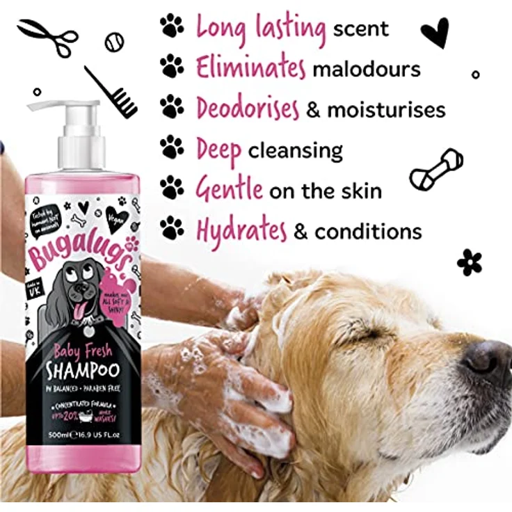Bugalugs Tiershampoo Baby Fresh, pH-neutrales Hundeshampoo mit langanhaltendem Duft, 500 ml, vegan, Lake District – Bild 4