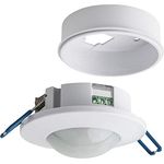 SEBSON® Bewegungsmelder Innen - 2er Set - Unterputz Aufputz Decken Montage, programmierbar, Infrarot Sensor, Reichweite 8m / 360°, LED geeignet, 3-Draht
