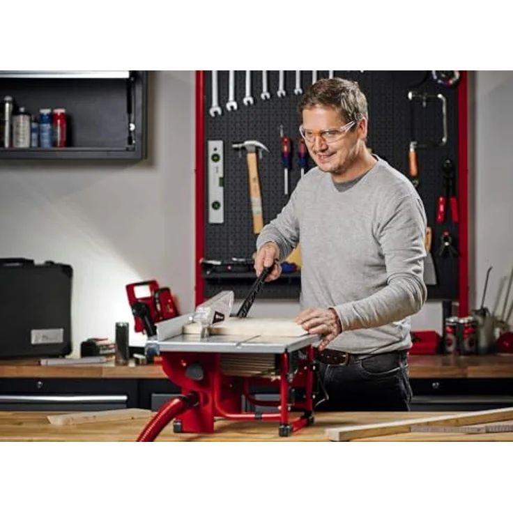 Einhell Tischkreissäge TC-TS 200 (max. 800 W, 200x16 mm Sägeblatt, wartungsarm und mobil, inkl. 45° Anschlag, Sägeblatt und Werkzeug, Spaltkeil, Schiebestock) – Bild 2