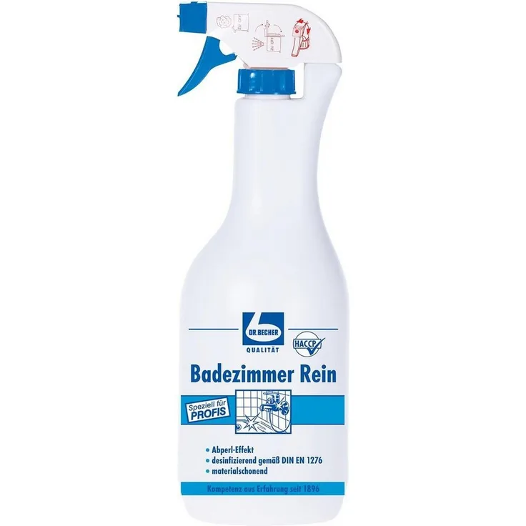 Dr. Becher Badezimmer Rein, Badreiniger mit Abperl-Effekt, 1L - wasserabweisend und desinfizierend