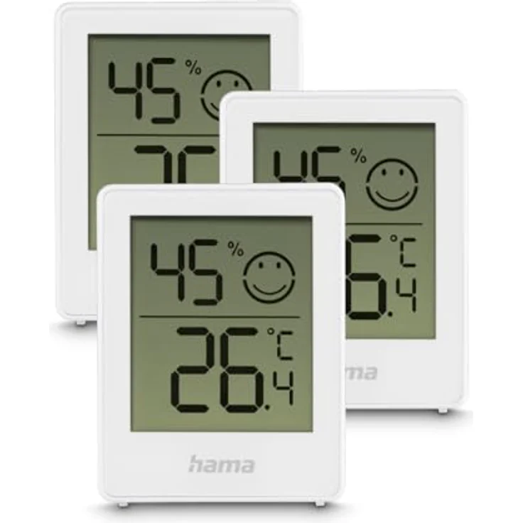 Hama Cres Thermometer und Hygrometer, digital, 3-er Set, Weiß – Bild 1