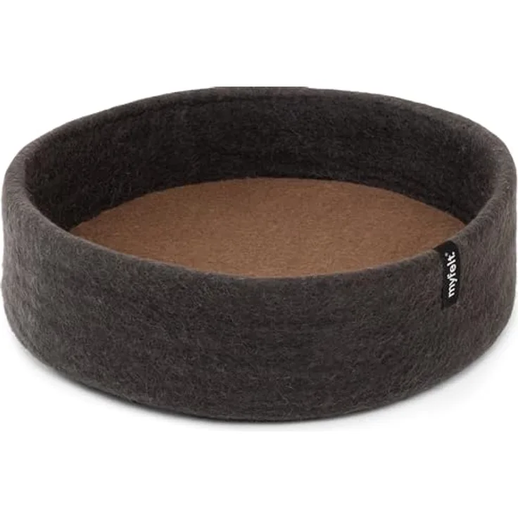 myfelt Kuno Schurwolle-Hundekorb, Anthrazit, 40 x 13 cm - Handgefertigt, schmutzabweisend, antibakteriell