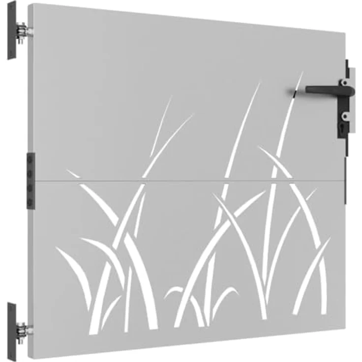 vidaXL Gartentor 85x100 cm Cortenstahl Gras-Design Abschließbar Zauntor in Rost-Optik – Bild 3