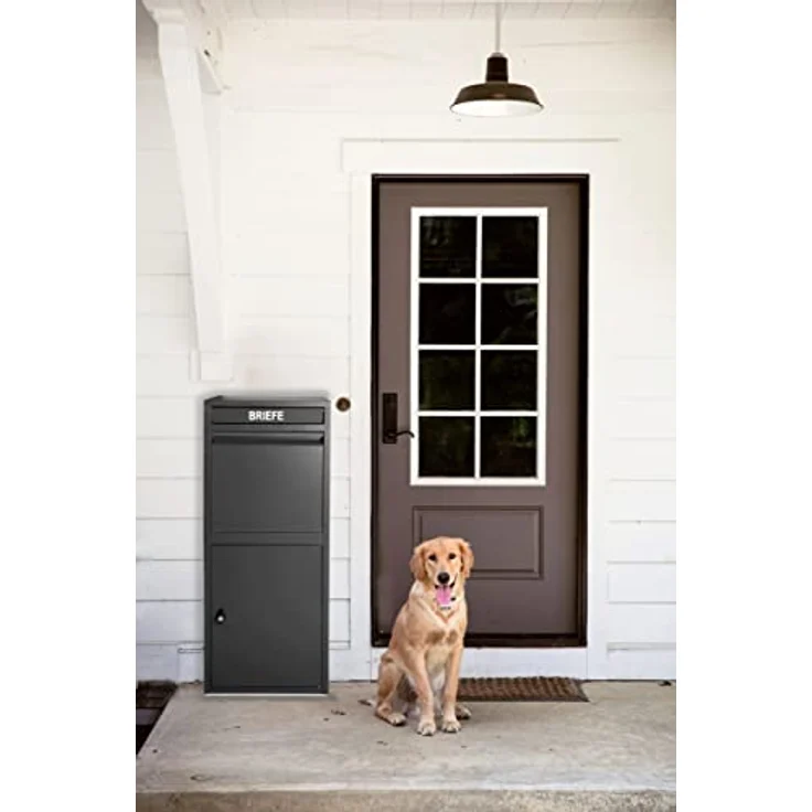 Ondis24 1-türige Korona Paketbox Postbox für Pakete, Päckchen, Warensendungen und Briefe mit Paketsafe (103 cm, Schwarz) – Bild 3