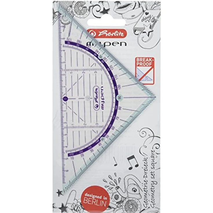 Herlitz Geometriedreieck, my pen, 16 cm, farblich sortiert – Bild 2