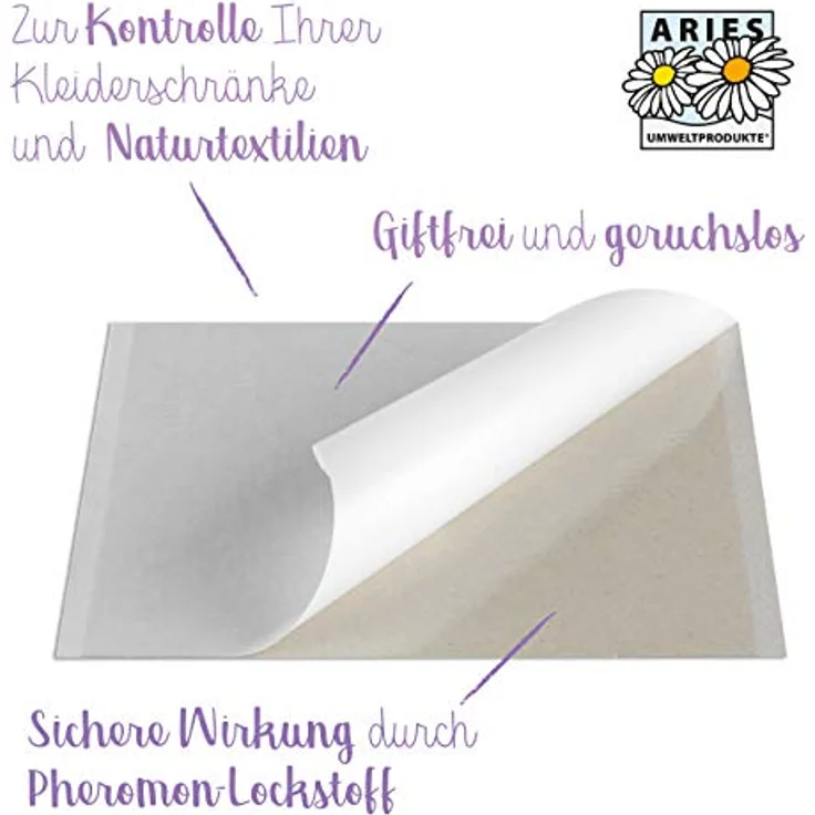 ARIES Mottlock Motten Box – Mottenfalle für Kleidermotten – Klebefalle für Befallsermittlung und nachhaltiger Mottenschutz für den Kleiderschrank – ungiftig und geruchlos – Bild 2
