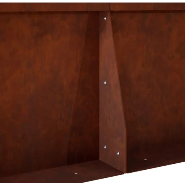 vidaXL Beetumrandung Stützmauer, 4 Stück, wetterfest aus Stahl in Rostoptik, 100 x 100 x 50 cm, modular und wetterbeständig – Bild 8
