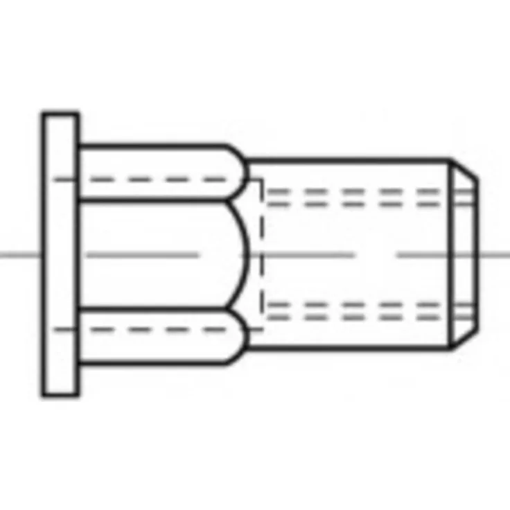 TOOLCRAFT Blindnietmutter M5, Edelstahl, 500 Stück, korrosionsbeständig, 30 mm Länge