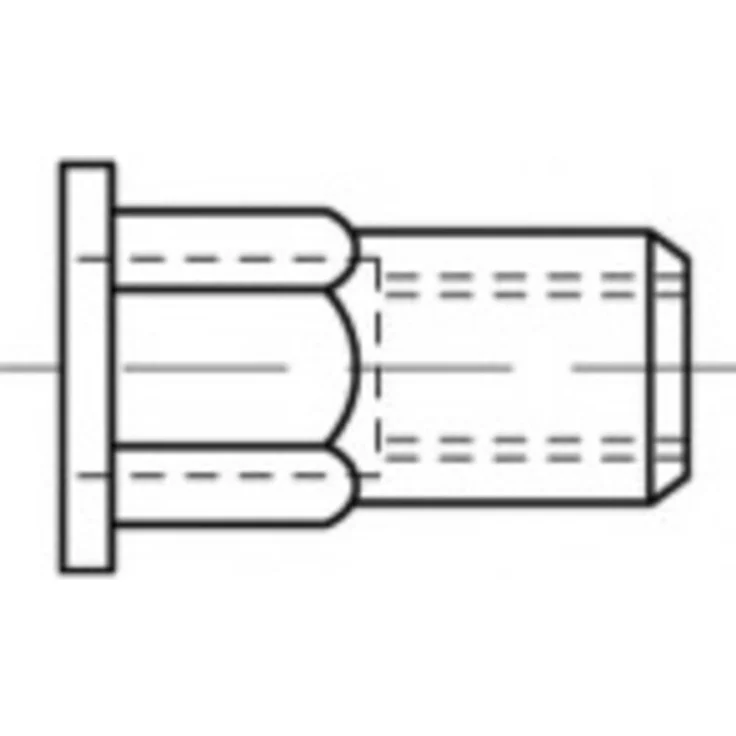 TOOLCRAFT Blindnietmutter M5, Edelstahl, 500 Stück, korrosionsbeständig, 30 mm Länge