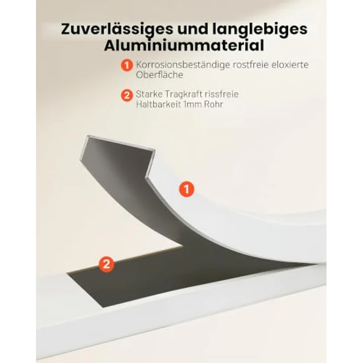 VEVOR Trittleiter 5 Stufen, Klappleiter mit Anti-Rutsch-Stufen, 150 kg Tragkraft, Aluminium Sicherheitsleiter mit praktischem Handgriff, Silber – Bild 5
