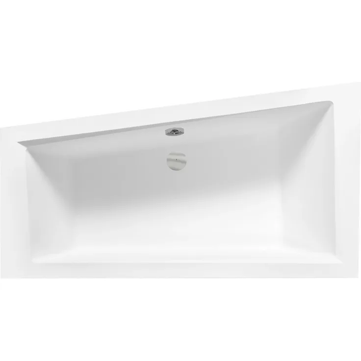 Bad Land INTIMA Eckwanne 160x90 cm links, Acryl Badewanne mit antibakterieller Beschichtung, inklusive Bambus Badewannenablage und automatischem Siphon