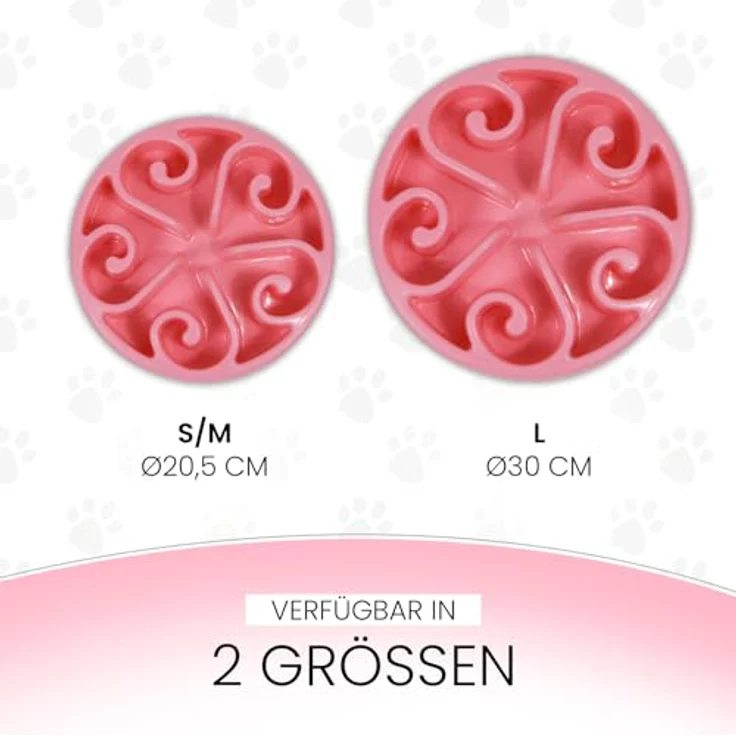 Eat Slow Live Longer Original Feeder S/M, rutschfester Antischlingnapf für Hunde, Ø20,5 cm, rosa, fördert gesundes Fressverhalten – Bild 5