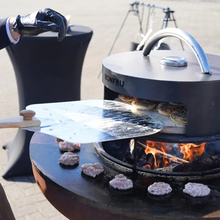 BonFeu Ständer Für BonPlancha - Stahl - Outdoor-Kochen mit Feuerschale BonFeu (Ø 100 cm) - Hochwertiger Ständer für BonPlanchas aller Größen in stabilem Stahl (Schwarz) – Bild 4
