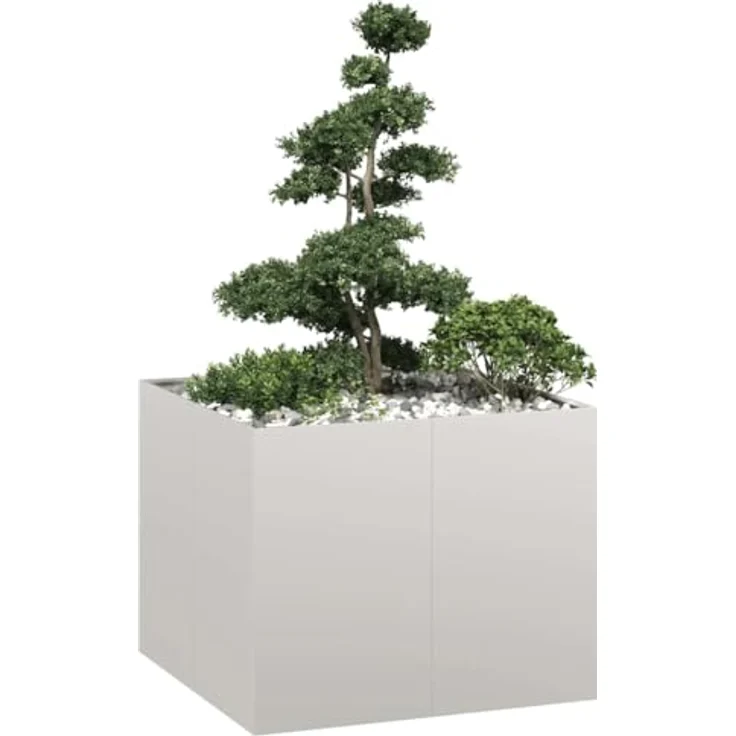 vidaXL Pflanzkübel 100x100x80 cm Edelstahl, großes Hochbeet mit viel Platz, korrosions- und rostbeständig – Bild 2
