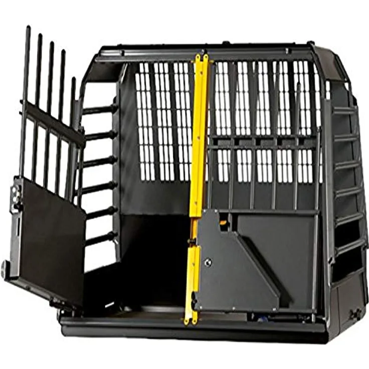 4x4 North America MIM Safe Variocage Double, Hundekäfig, crash-getestet, Doppelbett XL, verstellbare Länge, Notfallklappe