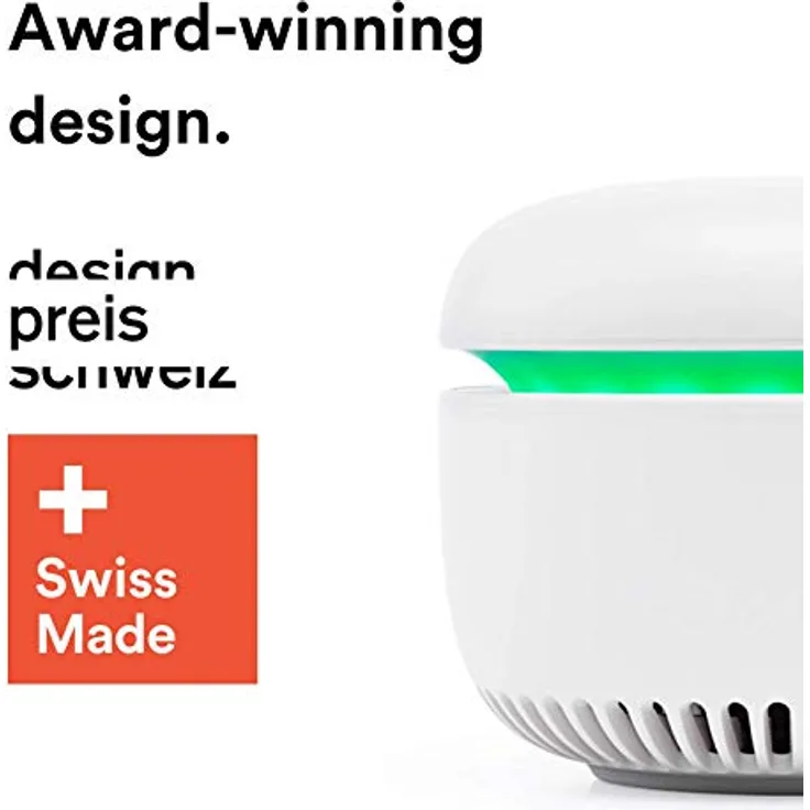 CO2 Messgerät CARU air, Kohlendioxid Ampel für Luftqualität, Luftgütemonitor, Sensor 400~10000 ppm, für Zuhause, Schule und Büro, preisgekröntes Design, Schweizer Qualität, Plug & Play, Datensicher