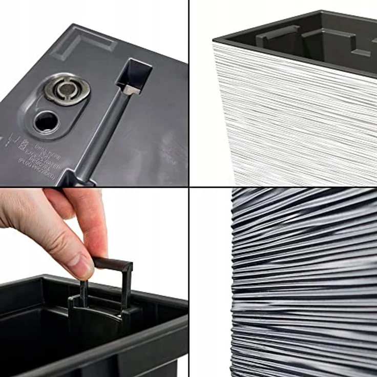 Macetero color antracita, con depósito, colección FURU, de 58 x 18 x 49,8 cm, capacidad de 12 L. – Bild 3