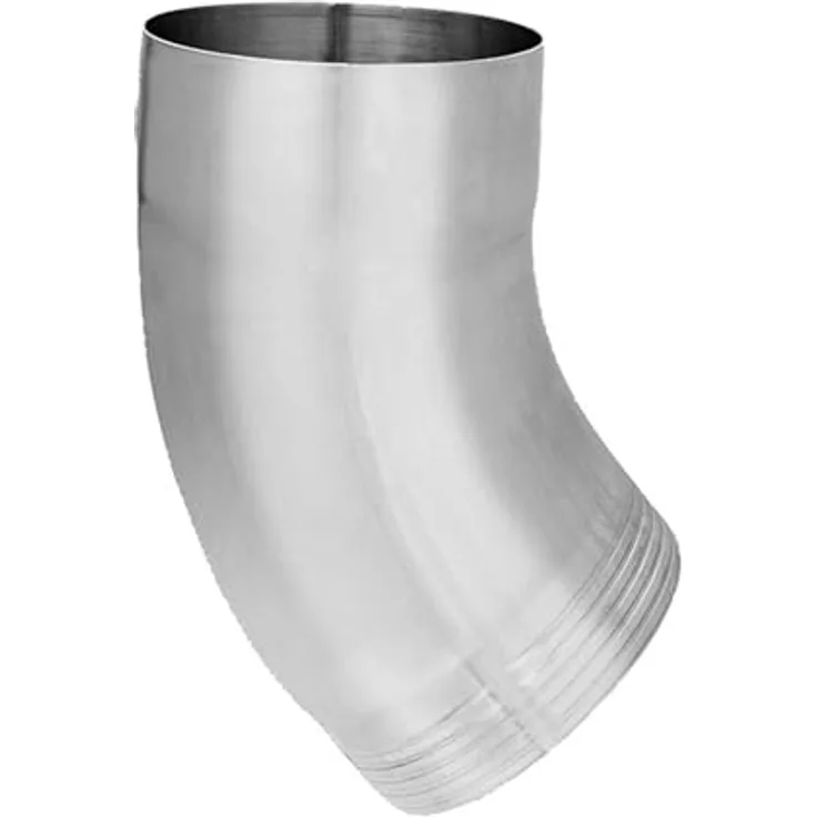 ZAMBELLI Fallrohrbogen 40 Grad DN80/80mm, verzinkter Stahl für flexible Regenrohr-Verlegung, Silber