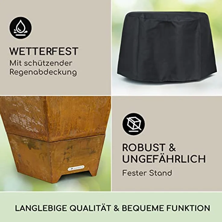 Blumfeldt Feuerschale mit Grillrost, Outdoor Stahl-Feuerschale Groß für Balkon & Camping, Mobiler Standfuß, Wetterfest - Sechseckige Feuerstelle – Bild 4