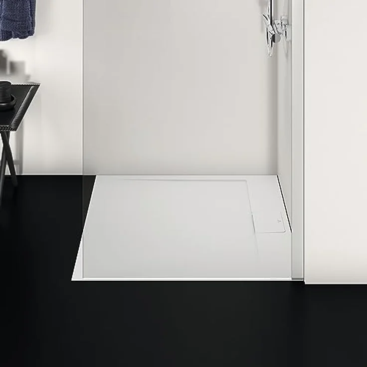 Ideal Standard Ultra Flat S i.life Duschwanne, quadratisch 90 x 90 cm, Kunstharz, mit verstecktem Ablauf, mattes Finish, weiß, rutschfest – Bild 4