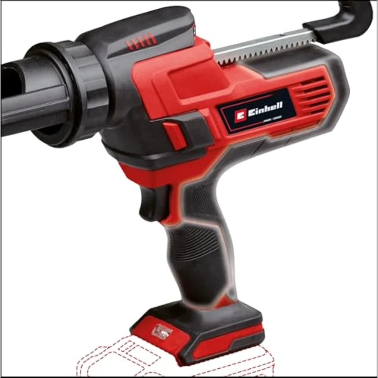 Einhell Akku-Kartuschenpistole TE-SG 18/10 Li, 310 ml für Kartuschen, 2000 N Auspresskraft, rot/schwarz, mit LED-Licht und einstellbarer Auspressgeschwindigkeit, inkl. 1x 4,0 Ah Akku – Bild 5