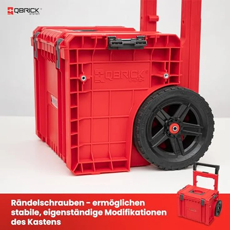 QBRICK System Werkzeugkoffer Qbrick System PRO Cart 2.0 Plus RED ULTRA HD stapelbar 490 x 415 x 660, Werkzeugkoffer mit hoher Tragkraft und stapelbarem Design – Bild 6