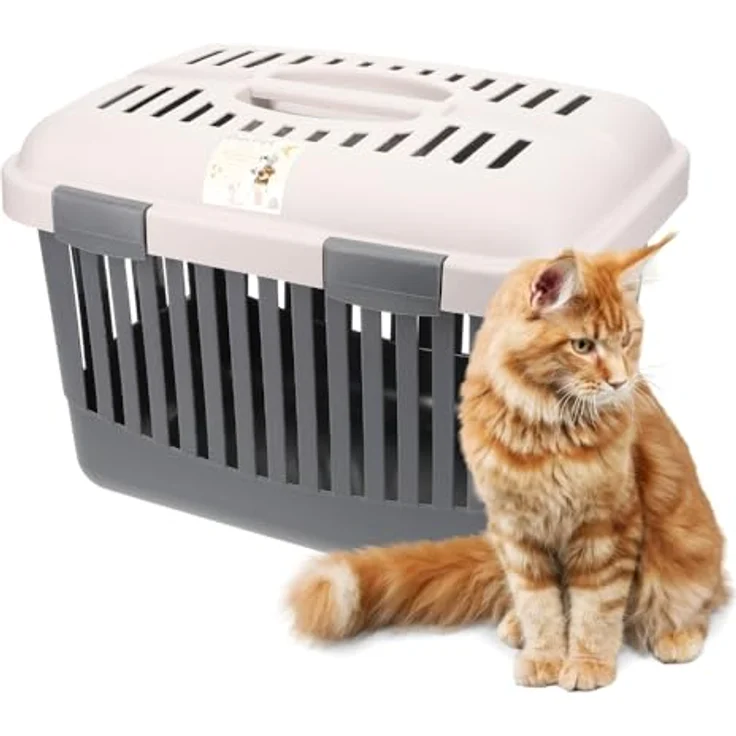 GarPet Transportbox Oben Öffnen Hunde Katzen Kleintier Transport Box Katzenbox Hundebox Open Top Stressfrei Dachöffnung, Blau – Bild 1