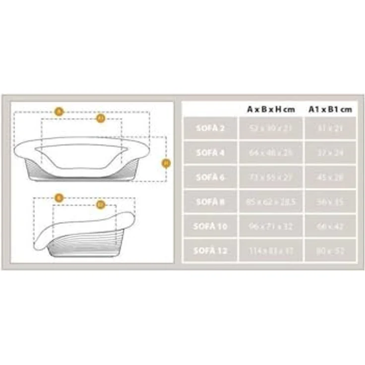 Ferplast Hundebett Sofa' 4, Kunststoffkorb mit waschbarem gepolstertem Hundekissen, 64 x 48 x h 25 cm – Bild 2