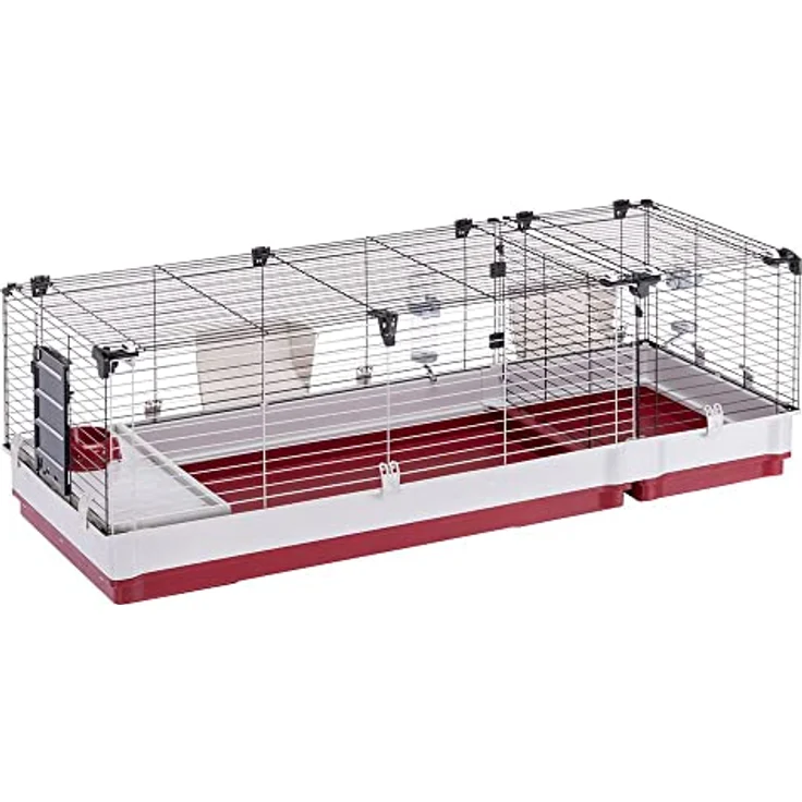 Ferplast Kleintierkäfig KROLIK 160, Hasenkäfig innen mit Zubehör, Kaninchenkäfig groß auf für Meerschweinchen, Maße: 162 x 60 x 50 cm – Bild 1