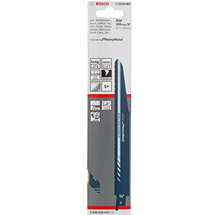Bosch Professional Säbelsägeblatt Endurance for Heavy Metal zum Sägen in Metall (5 Stück, S 1025 HBF) - Preisvergleich – Bild 2