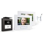 m-e modern-electronics VDV 20116A Video-Türsprechanlage, Farbe Weiß und Schwarz, mit integriertem Bildschirm und Audiofunktion