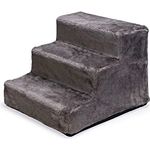 Karlie Easy Step Hundetreppe, Hundezubehör, Plüsch/Holz, Dunkelgrau -