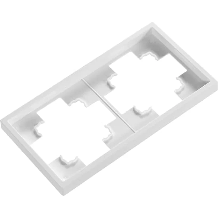McPower 2-fach Rahmen Shallow, Abdeckrahmen für Steckdosen und Schalter, Weiß Matt, modernes Design, einfache Montage, langlebig und pflegeleicht – Bild 3