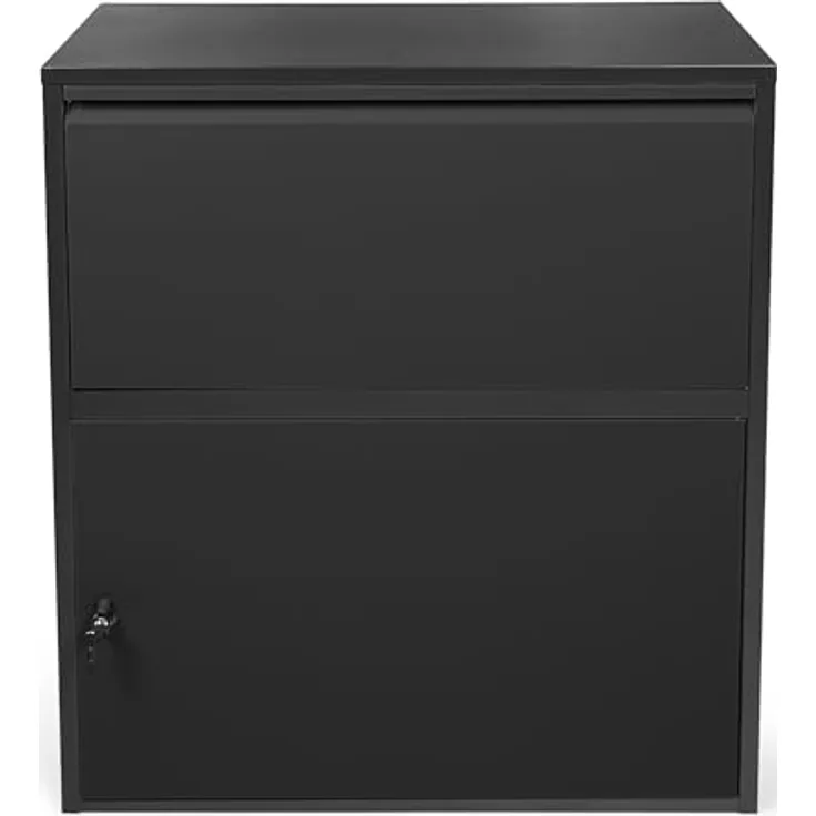 Ondis24 Korona Paketbox Postbox XXL 103 cm x 73 cm Schwarz - mit Paketsafe, für Pakete, Päckchen, Warensendungen und Briefe