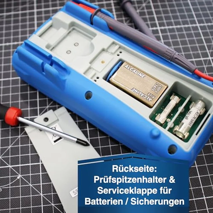 PeakTech Multimeter PeakTech 2005 A: Digital Multimeter mit 2.000 Counts und 1000V AC/DC, doppelt isoliertes Gehäuse, beleuchtetes Display - Schwarz – Bild 5