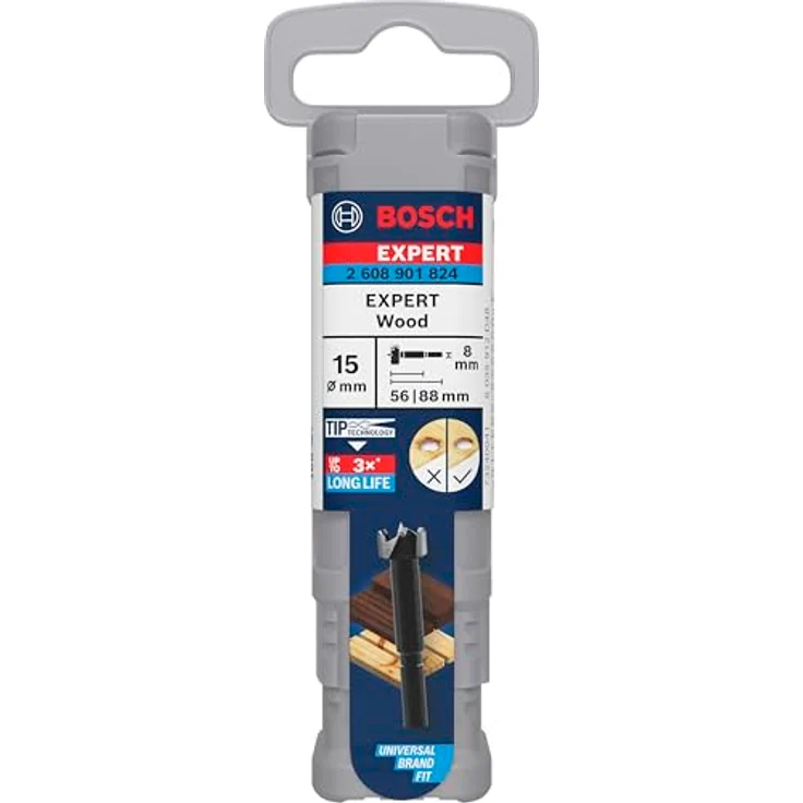BOSCH Forstnerbohrer 15 mm, Holzbohrer mit Gesamtlänge 88 mm und Schaftdurchmesser 8 mm – Bild 2